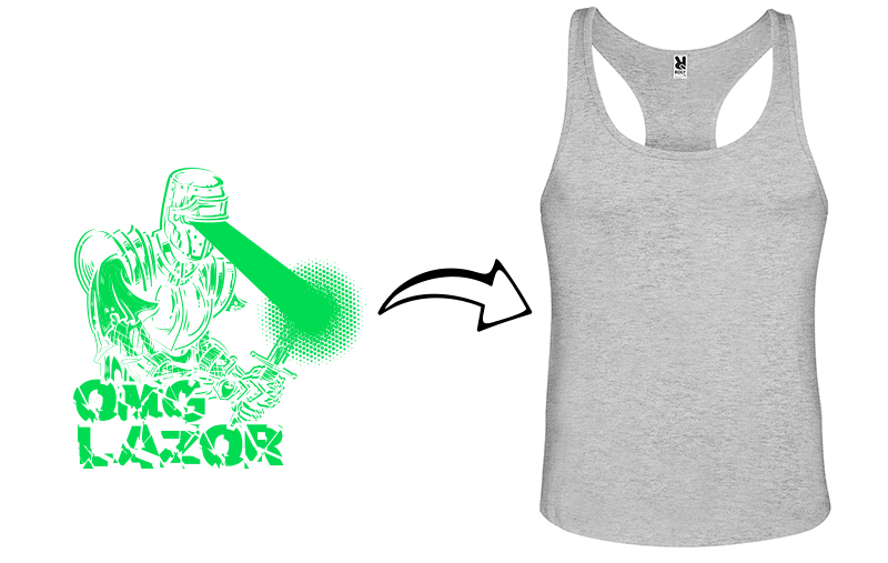 Diseño en camiseta de tirantes de hombre