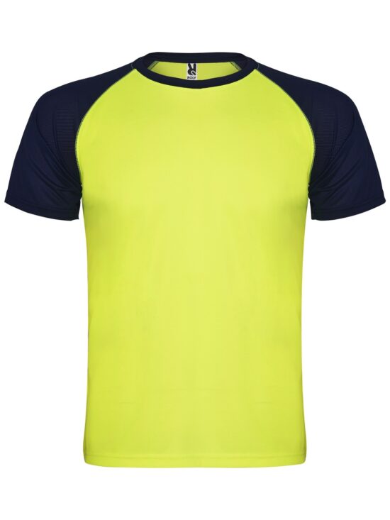 Camiseta Roly Indianapolis 6650 Hombre - AMARILLO FLÚOR/MARINO 22155, M