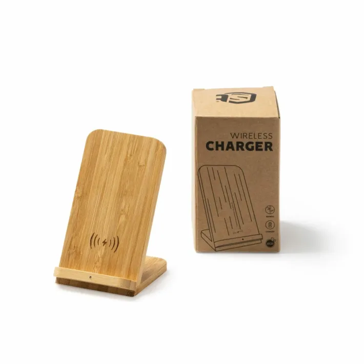 Cargador Inalámbrico de Bambú Natural Stamina Gravity 3022 - Imagen 3