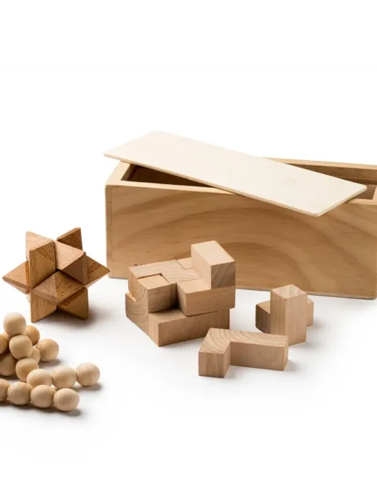 Set de 3 Juegos de Habilidad Realizado en Madera Natural Stamina Rocks 1009