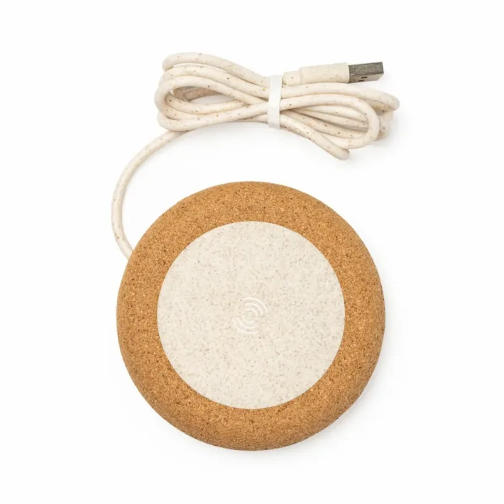 Cargador Inalámbrico de Corcho Natural y Fibra de Trigo Stamina Sulac 3031 - Imagen 4