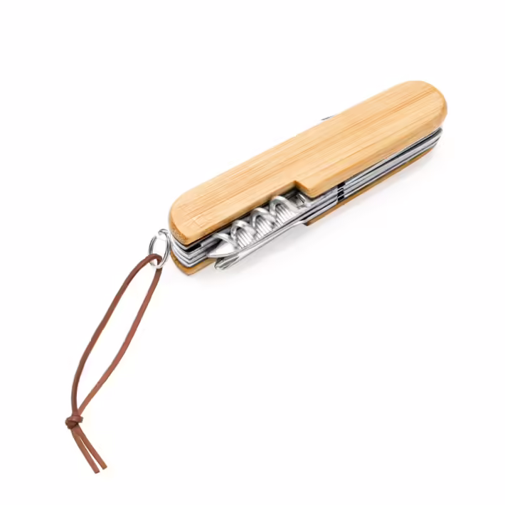 Navaja Multiusos de Acero Inoxidable y Cuerpo de Bambú Stamina Bintal 4096 - Imagen 4
