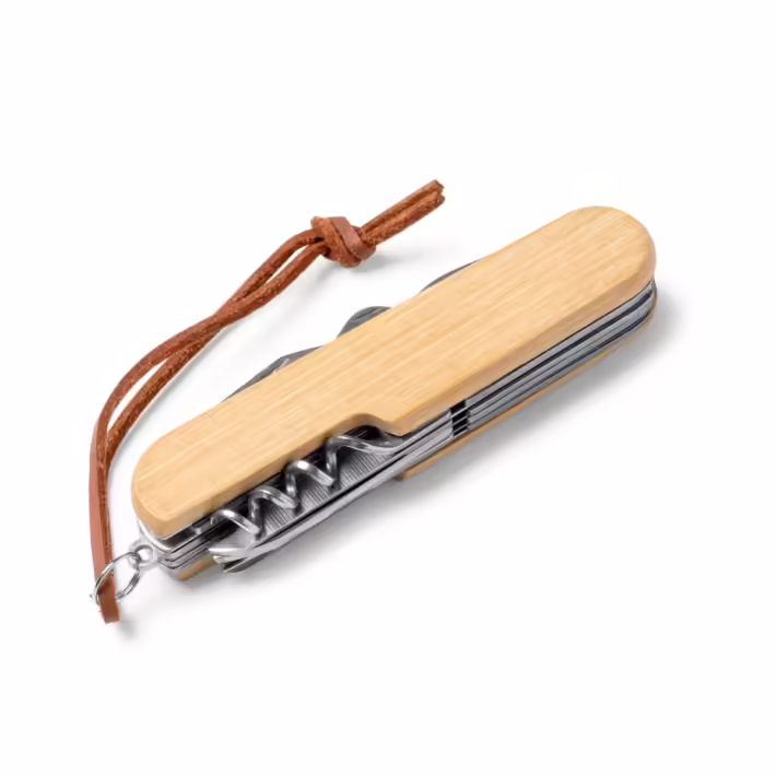 Navaja Multiusos de Acero Inoxidable y Cuerpo de Bambú Stamina Bintal 4096 - Imagen 5