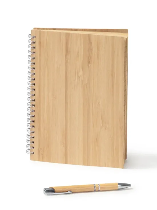 Set de Libreta y Bolígrafo de Bambú Stamina Gala 8082