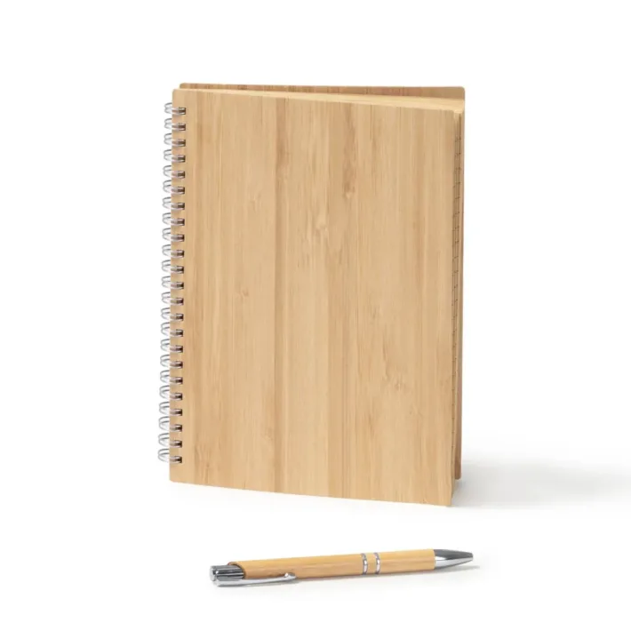 Set de Libreta y Bolígrafo de Bambú Stamina Gala 8082