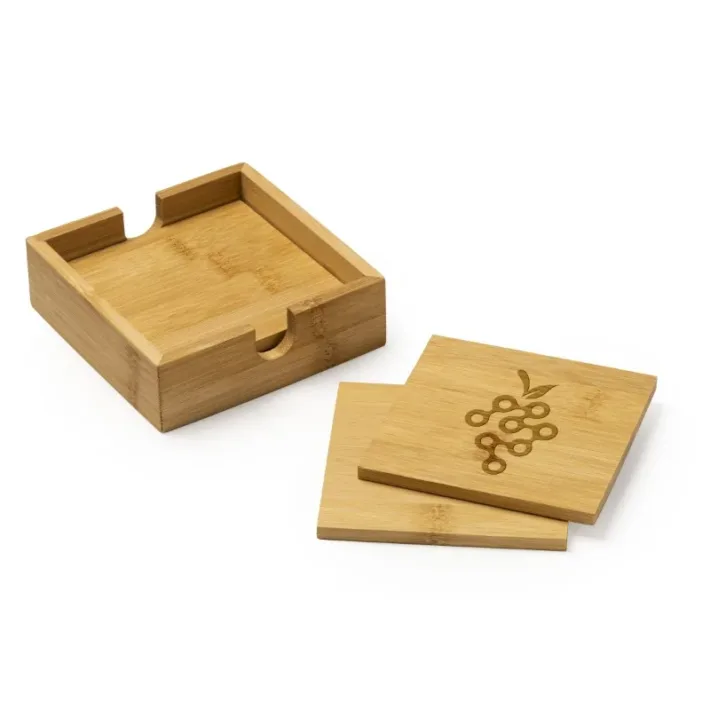 Set de 4 Posavasos de Bambú Natural Stamina Algor 4113 - Imagen 3