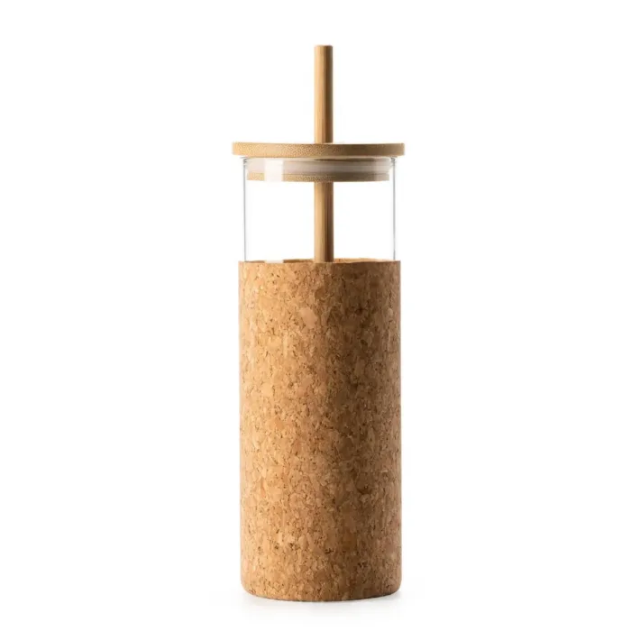 *OUTLET* Vaso con Tapa y Pajita en Bambú Stamina Iroko 4138 - Imagen 4