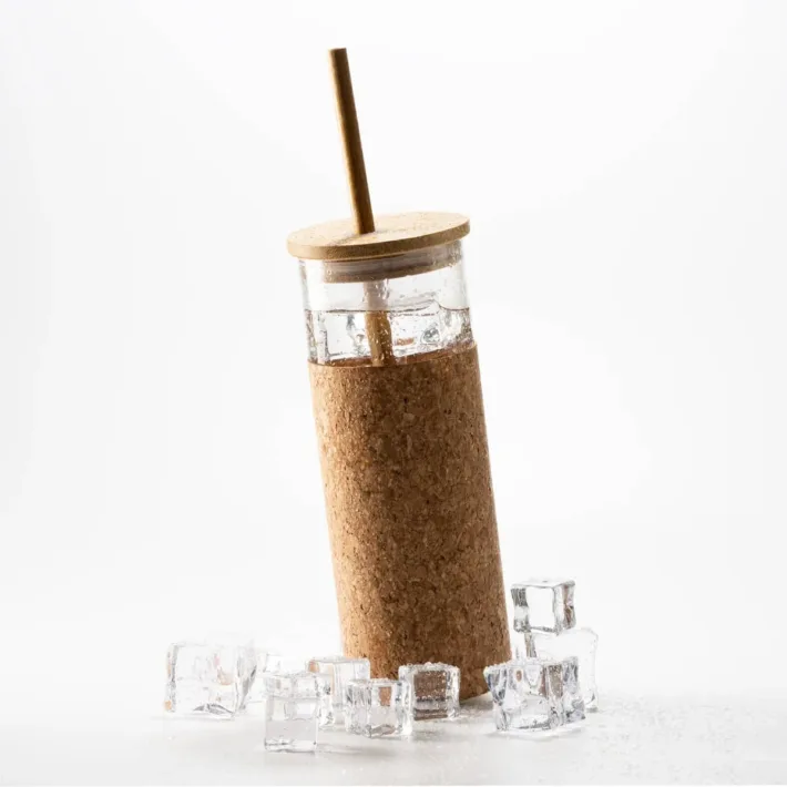 *OUTLET* Vaso con Tapa y Pajita en Bambú Stamina Iroko 4138 - Imagen 2
