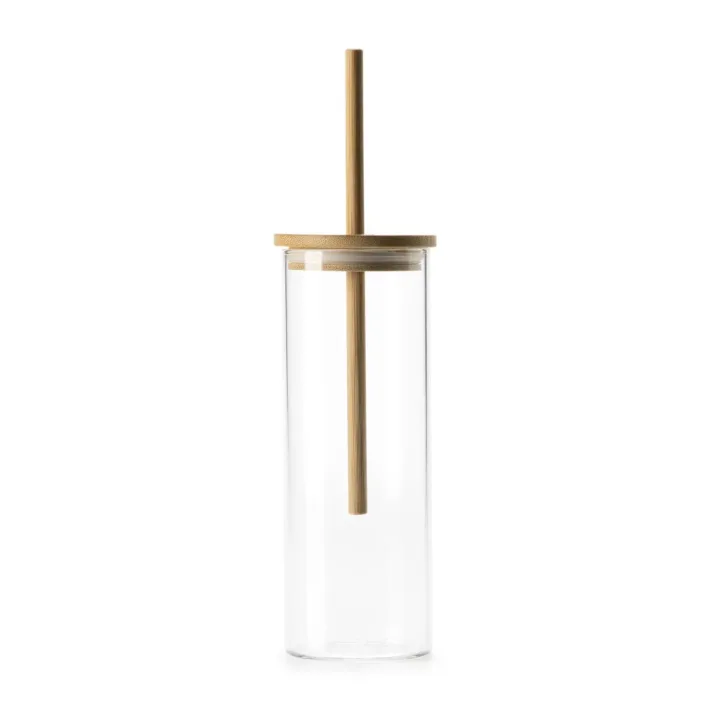 *OUTLET* Vaso con Tapa y Pajita en Bambú Stamina Iroko 4138 - Imagen 3