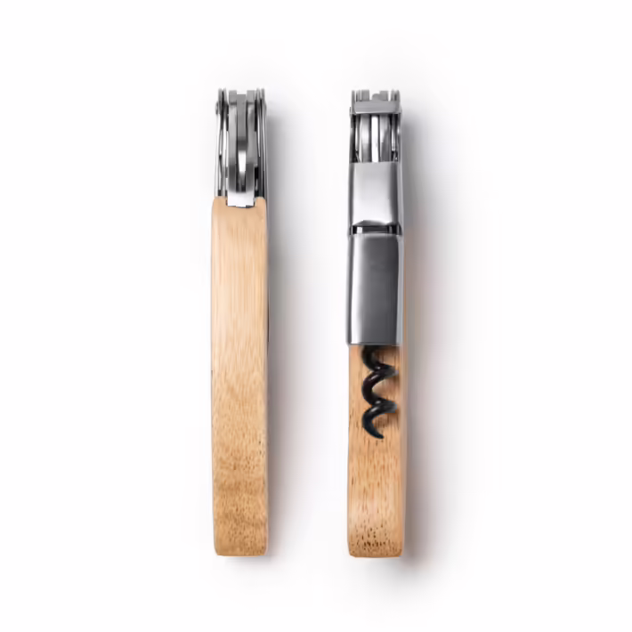 Sacacorchos de Acero Inoxidable y Madera Stamina Vuren 1193 - Imagen 6