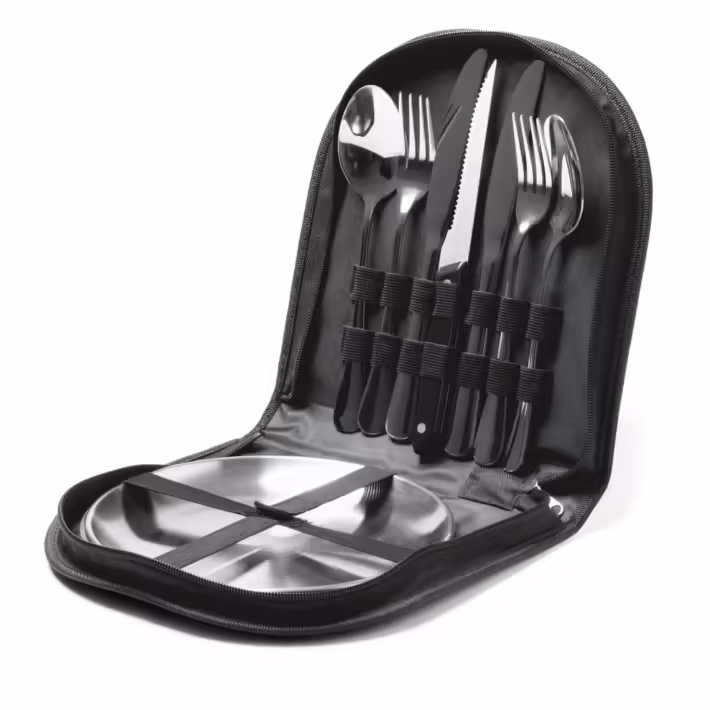 Set Cubiertos Y Platos Acero Inoxidable Stamina Trivor 1675